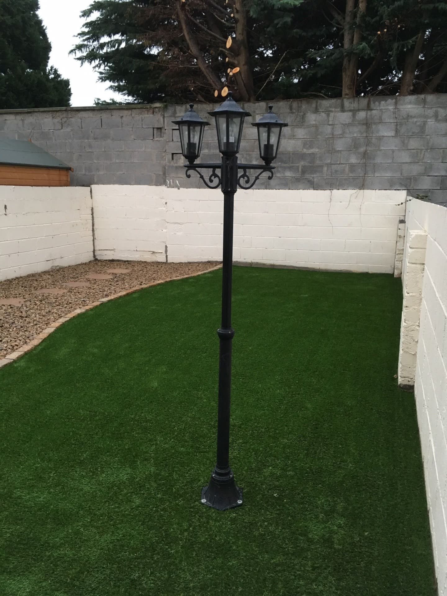 Garden lamp post installation